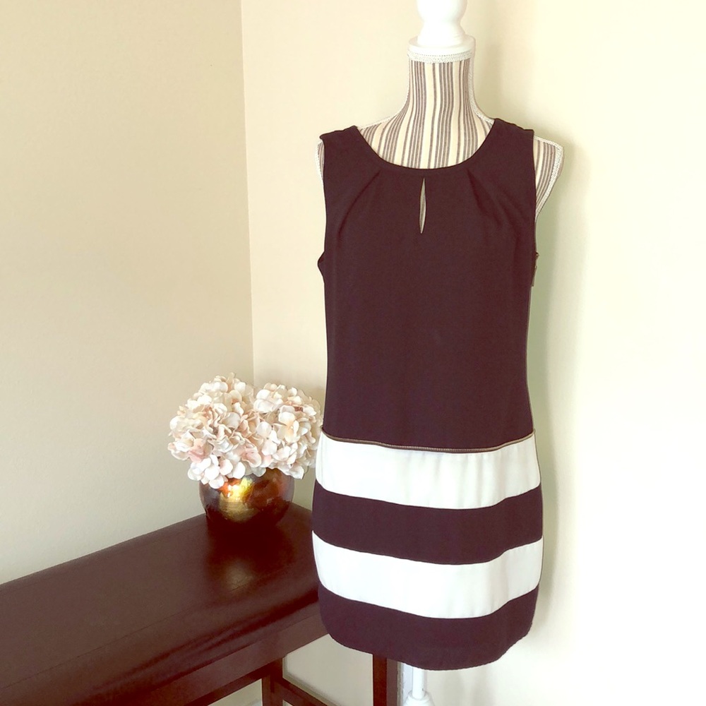 Classy Stripped Dress with Side Zipper